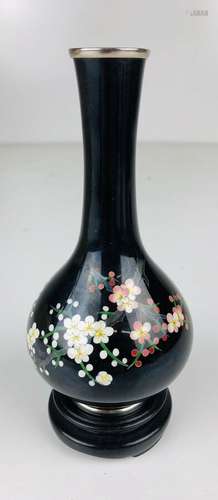 Inaba Cloissone Vase Japanese Enamel Ware Silver Foundation Showa Period NIB