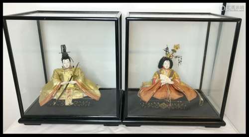 Antique/ Vintage Japanese Hina Dolls - Museum Quality in Glass Displays