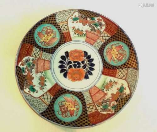 COLORFUL 19th C. JAPANESE IMARI ARITA PORCELAIN 12.25