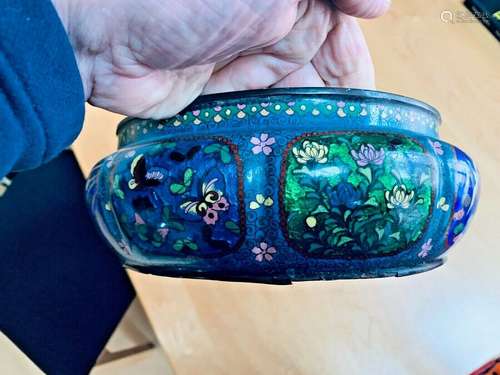 Large Antique Japanese Cloisonne Bowl