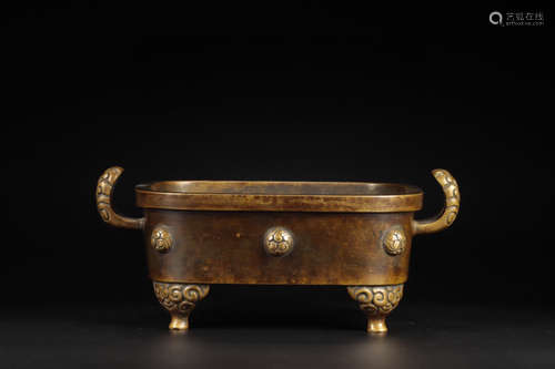 CHINESE BRONZE CENSER, QING DYNASTY