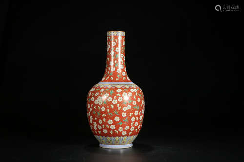 CHINESE FAMILLE ROSE VASE, SHEN DE TANG MARK