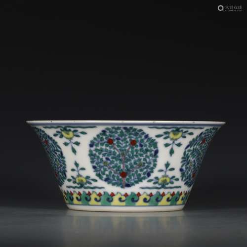 CHINESE DOUCAI BOWL, QIANLONG MARK