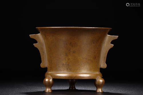 CHINESE BRONZE CENSER, QING DYNASTY