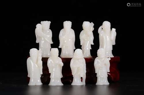 CHINESE SCHOLARS CARVED JADE  SET