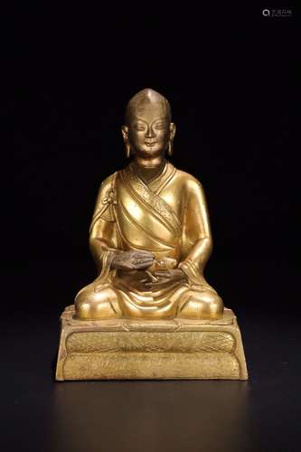 CHINESE GILT BRONZE BUDDHA