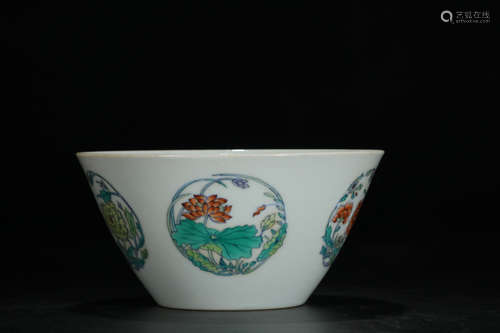 CHINESE BLUE AND WHITE DOUCAI BOWL, YONGZHENG MARK