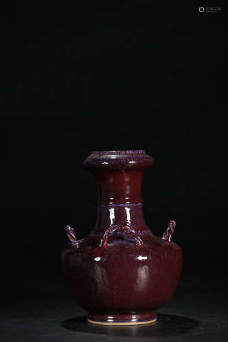 CHINESE FLAMED GLAZED VASE, QIANLONG MARK