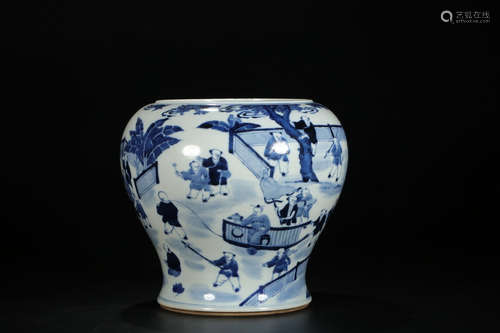 CHINESE BLUE AND WHITE JAR, QING DYNASTY