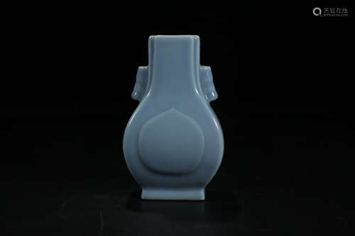 CHINESE BLUE GLAZED VASE, QIANLONG MARK