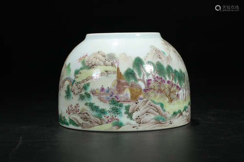 CHINESE FAMILLE ROSE PORCELAIN VASE, QIANLONG MARK