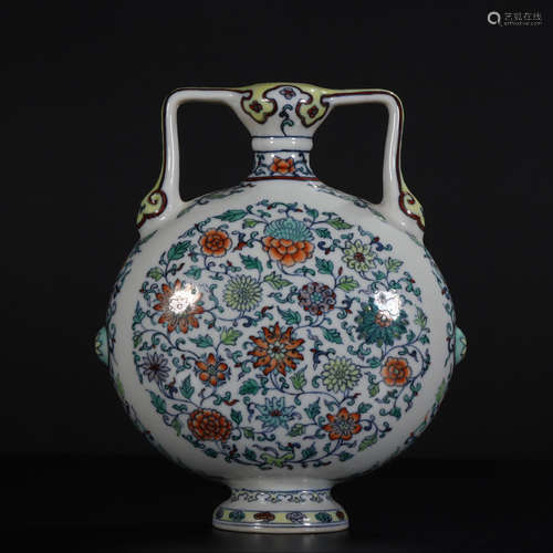 CHINESE DOUCAI VASE, QIANLONG MARK