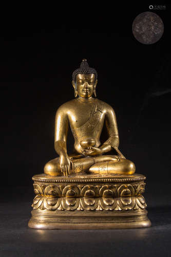 CHINESE GILT BRONZE BUDDHA