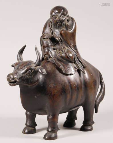Ming Dynasty - Bronze Figure and Ox Censer
