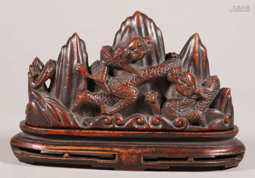 Ming Dynasty - Carved Boxwood Brush Stand