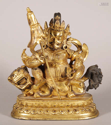 Qing Dynasty - Gilt God of Wealth Statue