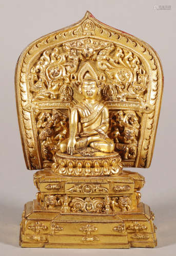 Qing Dynasty - Gilt Guru Statue