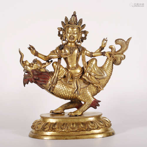 Qing Dynasty - Gilt Buddha Statue