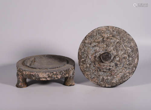 Han Dynasty - Stone Carved Tripod Ink bed