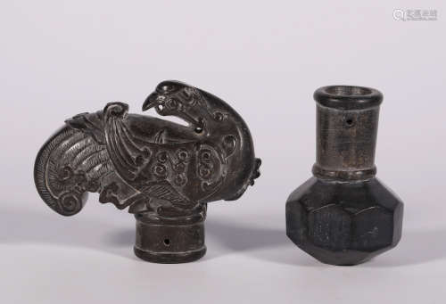 Liao Dynasty - Phoenix Pattern Coal Stone Scepter Handle