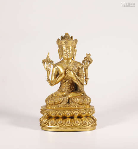 Qing Dynasty - Gilt Buddha Statue