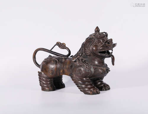 Qing Dynasty - Bronze Lion Ornament