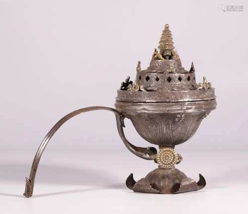 Liao Dynasty - Silver Gilt Lamp Stand