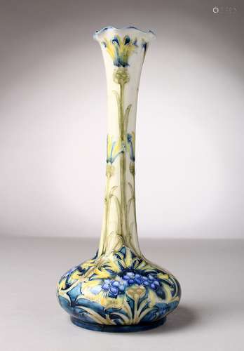 A VERY GOOD MOORCROFT FLORIAN WARE VASE, CIRCA. 1903. Printed Florian mark. Script WM in green.