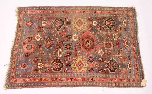 A PERSIAN BIDJAR RUG, EARLY 20TH CENTURY, Garous design, rust ground with stylised decoration. 5ft