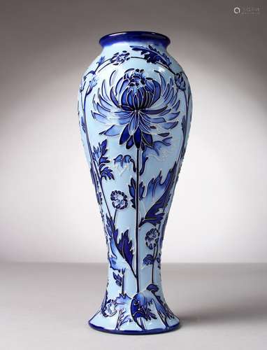 A VERY GOOD MOORCROFT POTTERY FLORIAN WARE DESIGN VASE. Dated 2003. 11ins high.