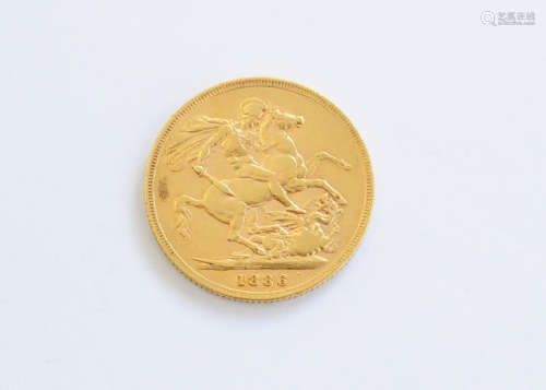 A Victorian full gold sovereign, dated 1886 and VF