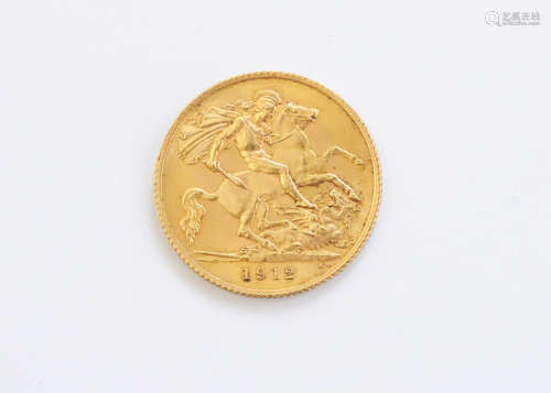 A George V half gold sovereign, dated 1912, VF