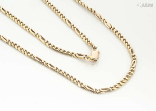 A 9ct gold necklace, of flattened curb link design, 13g, 51cm