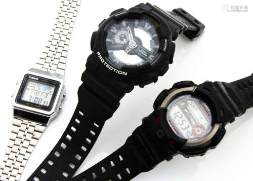 Two Casio G-Shock wristwatches, together with a Casio digital wristwatch (3)
