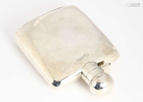 A George V silver hip flask by R.P, Chester 1920, 3.45 ozt and 12cm, dented