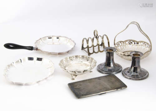 A collection of Victorian and later silver and silver plate, including an Art Deco silver