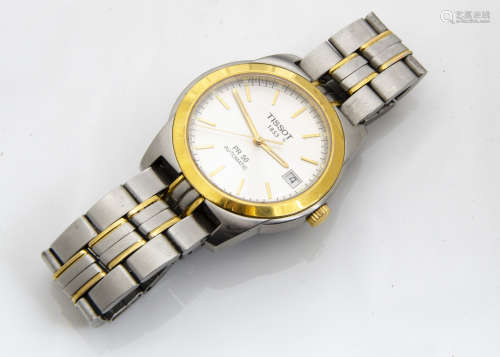 A c1990s Tissot PR 50 automatic stainless steel gentleman~s wristwatch, 35mm case, silvered dial