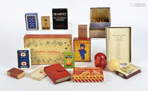 A collection of late 19th & early 20th Century games, including multiple packs of cards by