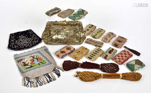 A selection of 20th Century handmade beadwork samplers, possibly southern hemisphere, in the shape