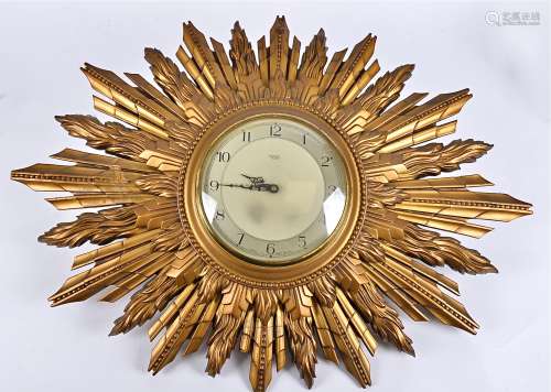 A mid 20th Century Smith Sectric starburst clock, 68cm x 48cm