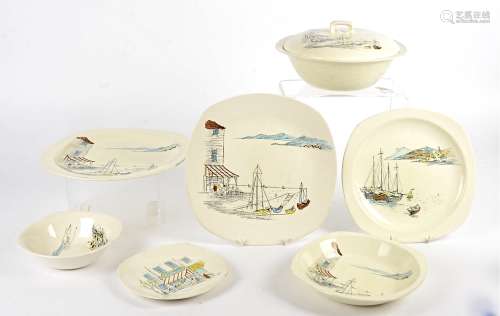 A Hugh Casson for Midwinter part dinner service, comprising a tureen and cover, bowl and plate in