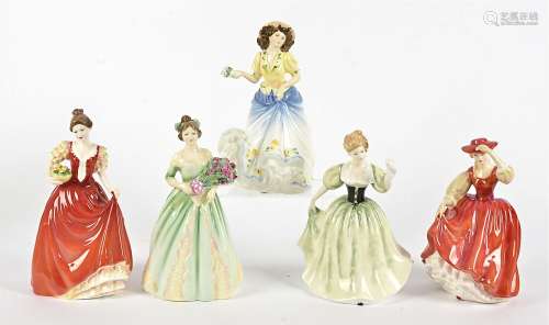 A group of Royal Doulton figurines, Emily HN3688 RDICC 1995 only with certificate, Lily RDICC 1998