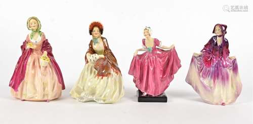 Four Royal Doulton figurines, Delight HN1772, Rosebud HN1983, Her Ladyship HN1977, Sweet Anne