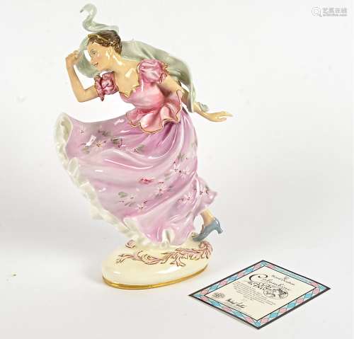 A Royal Doulon limited edition 'Columbine' figurine, HN4059, 30/200, height 32cm, with certificate