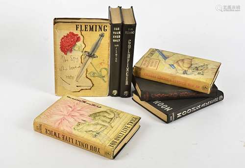 Seven Ian Fleming James Bond books, including three with dust jackets, 'The Spy Who Loved Me', '