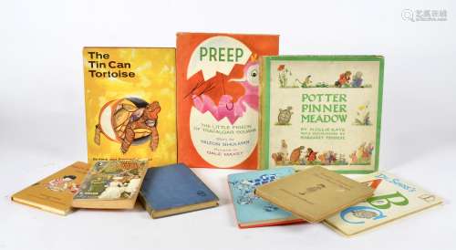 A collection of 1960s & 1970s children's books, including 'Preep the little pigeon of Trafalgar