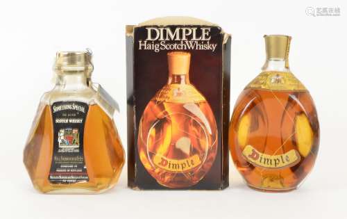 Two bottles of Scotch whisky, consisting of a bottle of 'Something Special De Luxe Scotch Whiskey'