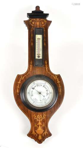 A 20th Century barometer, with a thermometer attached above the bezel, length 70cm
