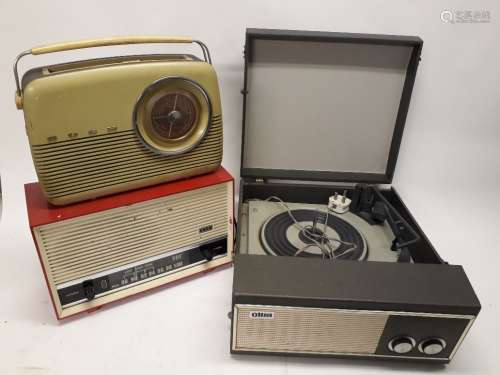 1950/60s Radios and Ultra Record Player, a Bush Type TR 82C portable radio in plastic case with