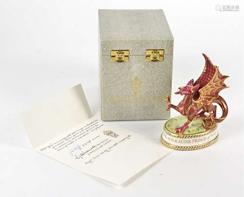 A Royal Crown Derby limited edition 'Welsh Dragon' paperweight, commemorating 'The Investiture of